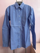 NEW Uniqlo +J Blue White Striped Classic Button Up Dress Shirt Men’s XS