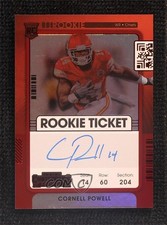 2021 Contenders Rookie RPS Variation Red Zone Ticket Cornell Powell Auto 0l5d