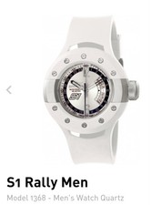 Invicta S1 Rally Quartz 52mm Silver Dial White Polyurethane Swiss made