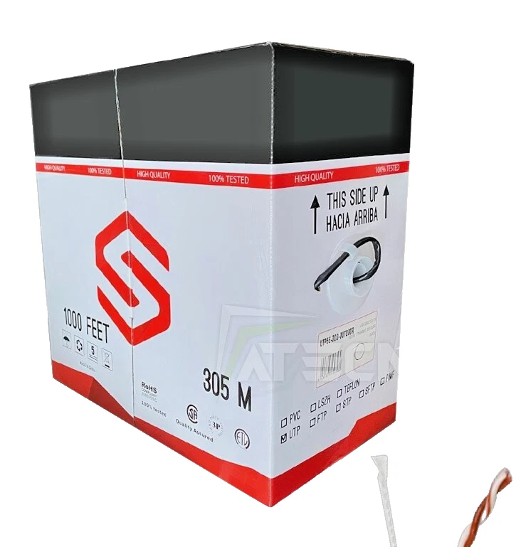 Matassa Cavo LAN 305 mt UTP cat. 5E per esterno nero resistente alle intemperie - Immagine 3 di 4