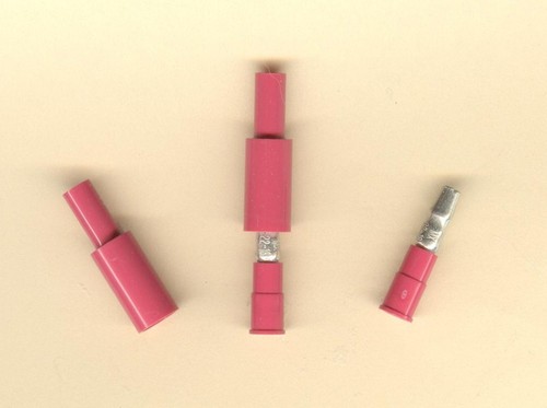 25 PAIRS Red Insulated SNAP PLUG BULLET Connector & Receptacle #22-18 Wire Gauge - Picture 2 of 6