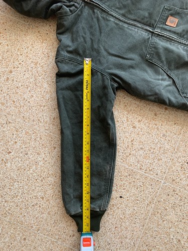 Vintage Carhartt Hooded Jacket Youth Large 10/12 YYJ130 MOS Faded Quilted - Picture 9 of 10