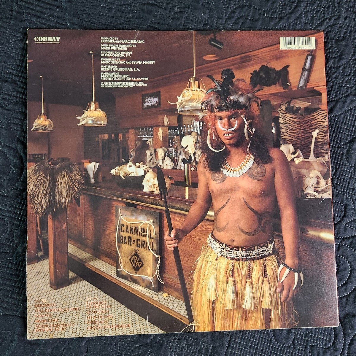 Exodus Pleasures of the Flesh (VG) 1987 Vinyl LP Combat