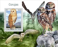 OWLS Birds of Prey Birds/Bird MNH 1v-Stamp Sheet #1643 (2021 Sao Tome)