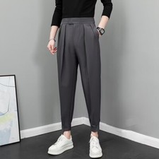 Men Harem Trousers Pants Tapered Suits Streetwear Workwear Casual Formal Casual