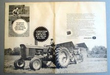 20 by 14 Original 1967 John Deere 2020 Ad POWERED BY VARIABLE SPEED ENGINES