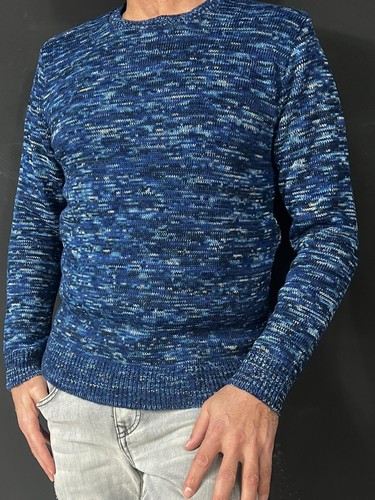 MAGLIONE UOMO MISTO LANA MAGLIA GIROCOLLO CON FILATO STAMPATO MADE IN ITALY 100% - Foto 6 di 17