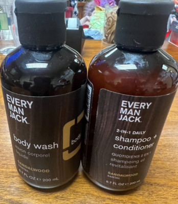 Men NWOT ''Every Man Jack'' Shampoo/condition & Body Wash 6.7 oz each