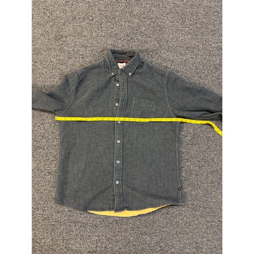 Relwen XL Herringbone Flannel Shirt – Charcoal Grey – Chamois Lined Heavyweight - Picture 6 of 7