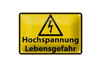 Blechschild Warnschild 18X12Cm Hochspannung Lebensgefahr Deko Schild