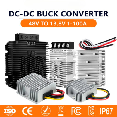 DC 36V 48V auf 13,8V 5A-100A Abwärtswandler Power Buck Modul für Golfwagen