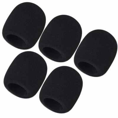 5PCS X Microphone Pop Filter Windscreen Sponge Foam Mic Cover Black