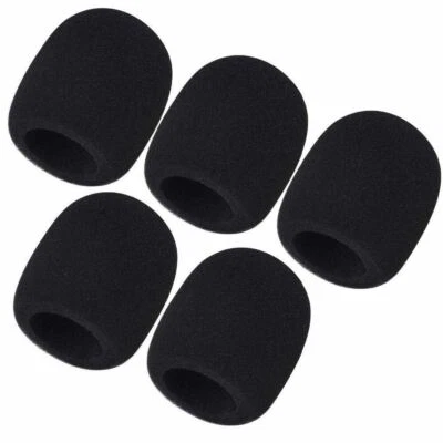 CHENTAN 5PCS X Microphone Pop Filter Windscreen Sponge Foam Mic Cover Black