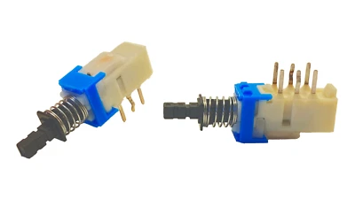 5x ALPS Druckschalter SPUN192800 2polig rastend snap-in non-shorting 1A 25V - Bild 1 von 3