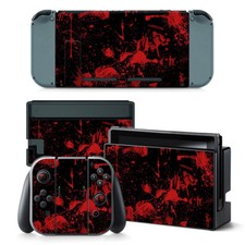 Nintendo Switch Skin Design Foils Sticker Protector Set - Black Blood Motif