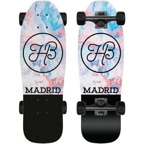 Madrid Stub Nose Mini Cruiser Flow Skateboard Complete inc Axles Wheels NEW