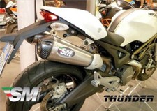 Ducati Monster 696/796/1100 Silmotor Exhaust System Titanuim Silencers Carbon Ca