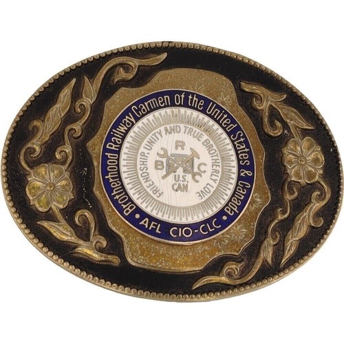 BRC Brotherhood Railway Carmen Railroad Union NOS Vintage Belt Buckle