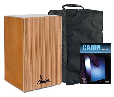 Super El Bajo Cajon Set mit Bass Port, Zebrano-Furnier-Schlagfläche, Bag & Noten