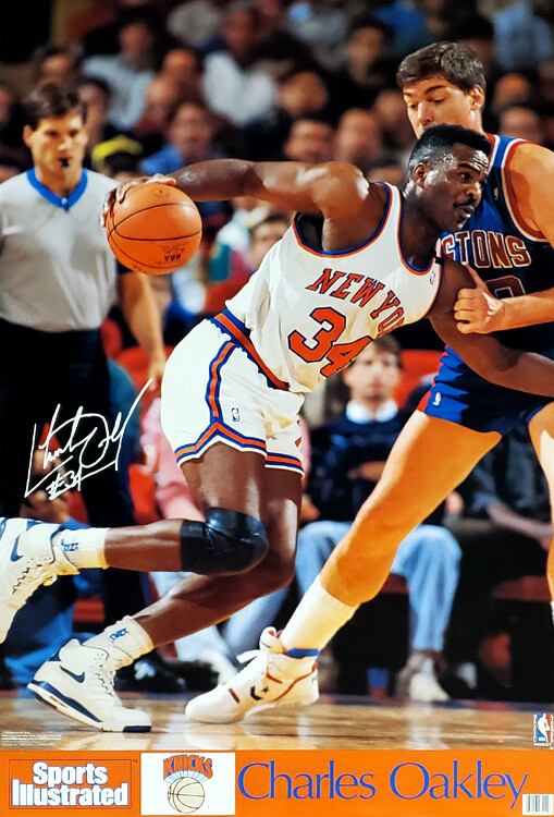 CHARLES OAKLEY New York Knicks 1991 Sports Illustrated SI 23x35