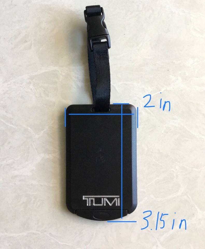 New With Defects RARE TUMI Black Hard Shell Name Tag For Luggage Bag