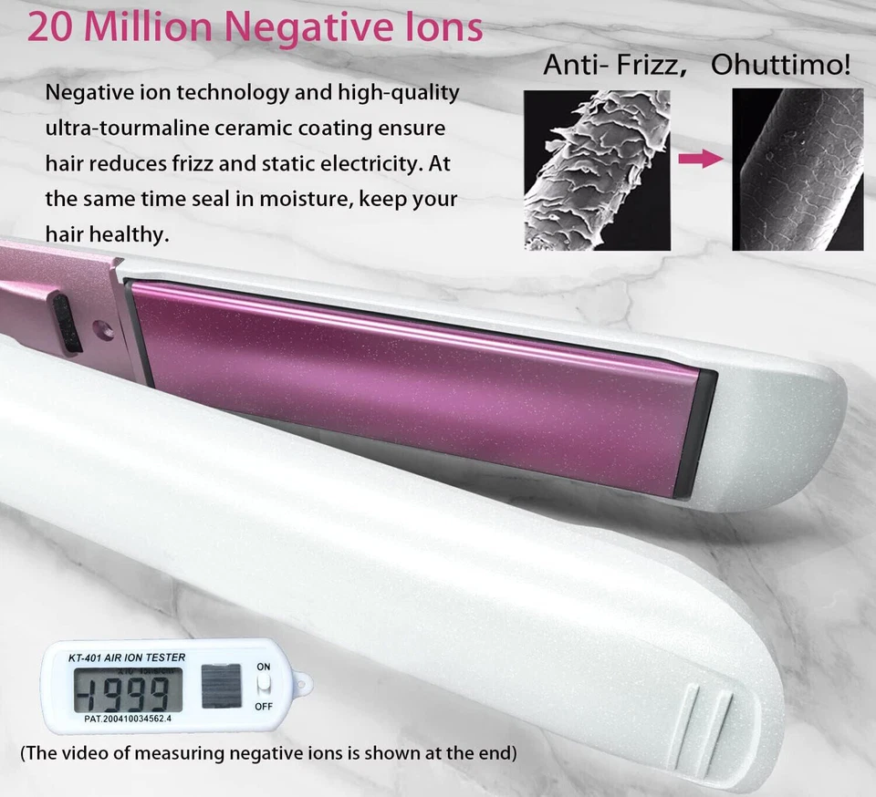 Professional Smart Tourmaline Ceramic Flat Iron Hair Straightener Curler Ionic - Image 2 of 4