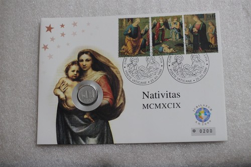 🧠🇻🇦 VATICAN COIN COVER JPII 1992 100 LIRE B58 #46