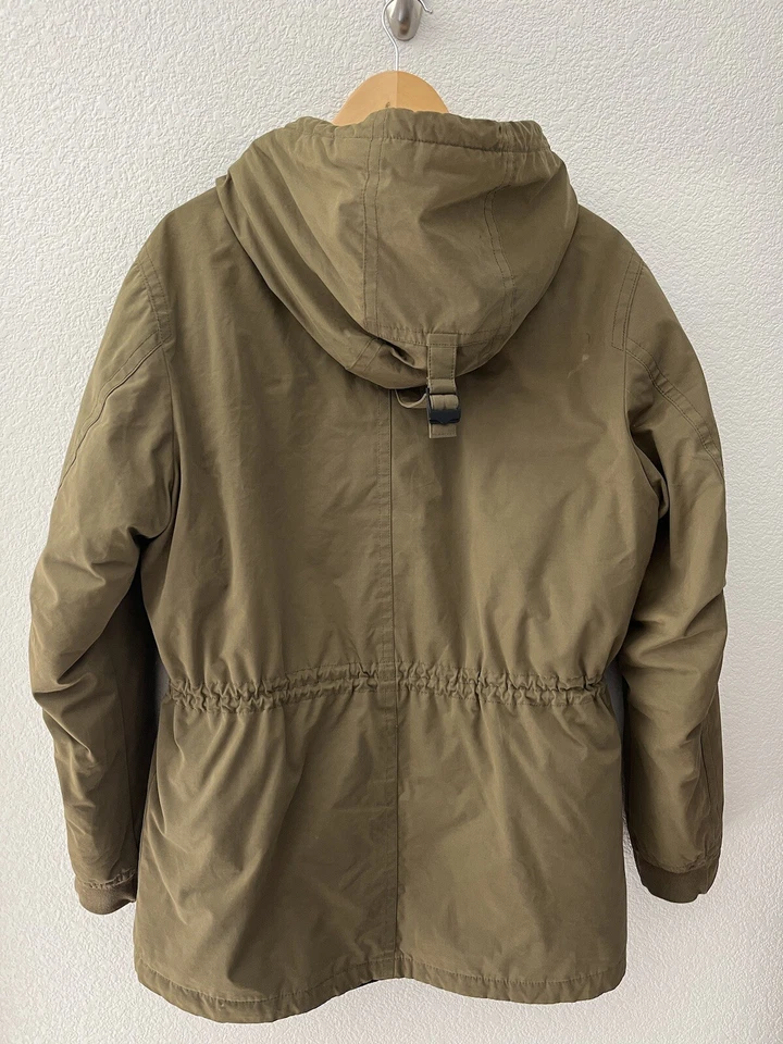 Banana Republic Sherpa Field Jacket Mens M Green Hood Military Safari Insulated - Image 4 of 4
