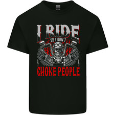 Choke People Funny Biker Motorcycle Skull Mens Cotton T-Shirt Tee Top