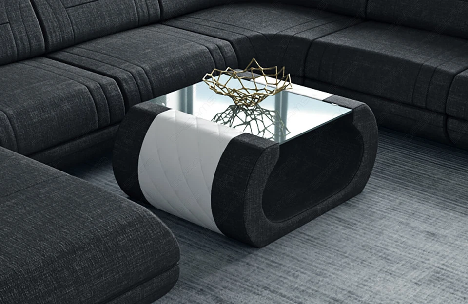 Couchtisch Design Luxus Wohnzimmertisch RIMINI Stoff Tisch Modern Beistelltisch - Bild 3 von 4