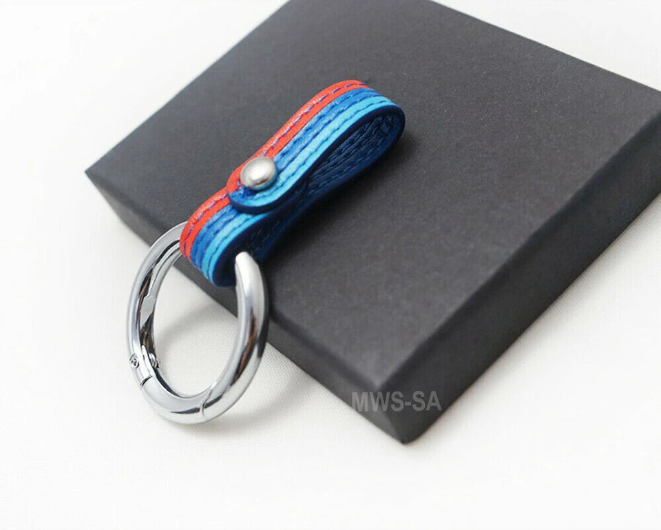 Porte-Clé en Cuir Mousqueton Compatible Pour Clés Bmw Bracelet Performance +++ - Photo 3/4