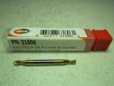 IMCO 31806 3/32 x 3/16 x 1/8 x 1-1/2 2 Fl AuCARB Double End Carbide End Mill