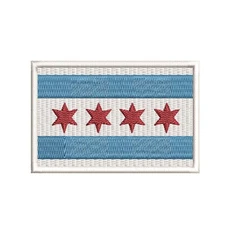 Chicago State Flag Patch Embroidered Iron-on Badge DIY Applique