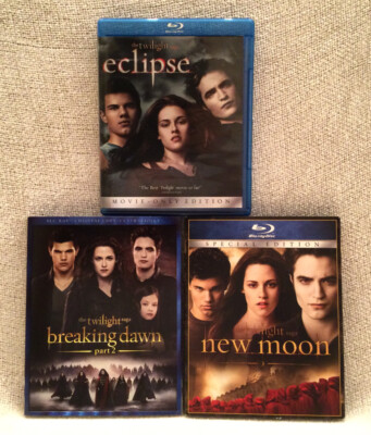 The Twilight Saga: New Moon + Eclipse + Breaking Dawn Part 2 Blu-ray