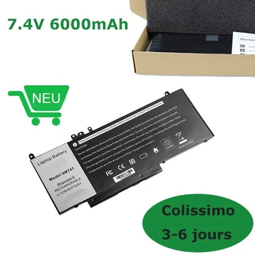 6MT4T Batterie Pour Dell Latitude E5570 E5270 E5470 ordinateur TXF9M 0TXF9M