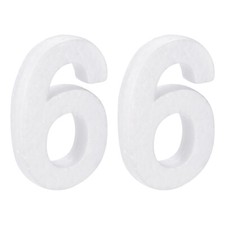 Foam Numbers 6 Numeral EPS White Polystyrene Number 100mm/4 Inch, Pack of 2