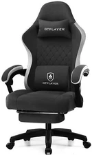 GTPLAYER Black Gaming Chair with Breathable Fabric and Pocket Springs