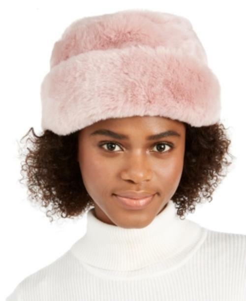 Faux Fur Cuff Cloche Rosewood Pink Hat 