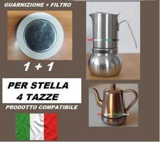 FILTRO INOX + GUARNIZIONE 4-TAZZE PER CAFFETTIERA STELLA INTROVABILE COMPATIBILE