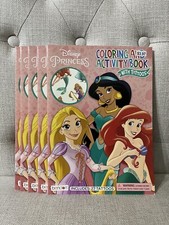 LOT of 5 PACK Disney Princess Coloring and Activity Books 27 Tattoos 48 pages