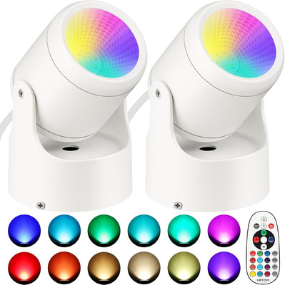 6W RGBW Uplighting Indoor Color Changing up Lights Indoor with Remote Dimmable L