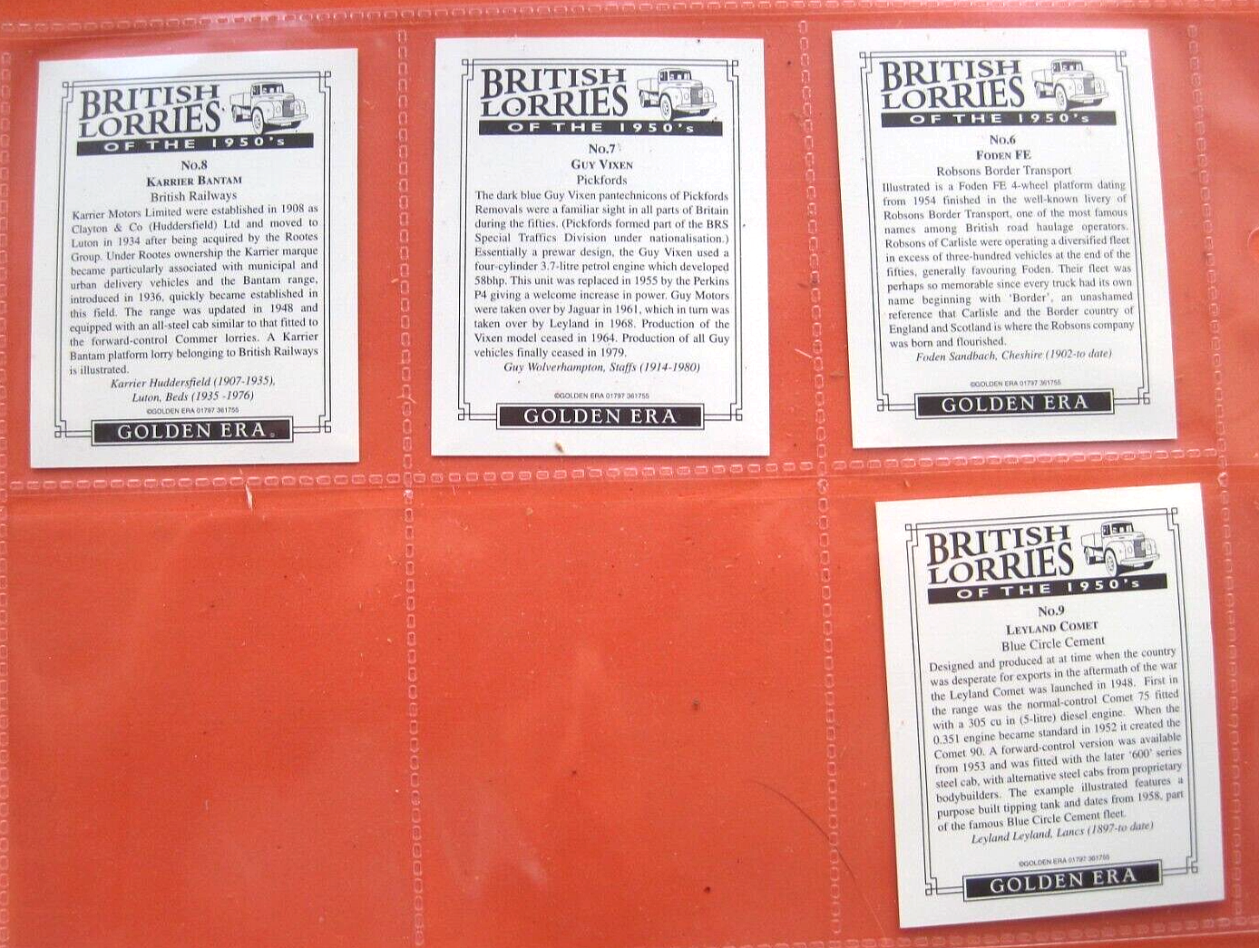 GOLDEN ERA - BRITISH LORRIES OF THE 1950's - 1999 - SET (10) - L SIZE - Picture 4 of 4