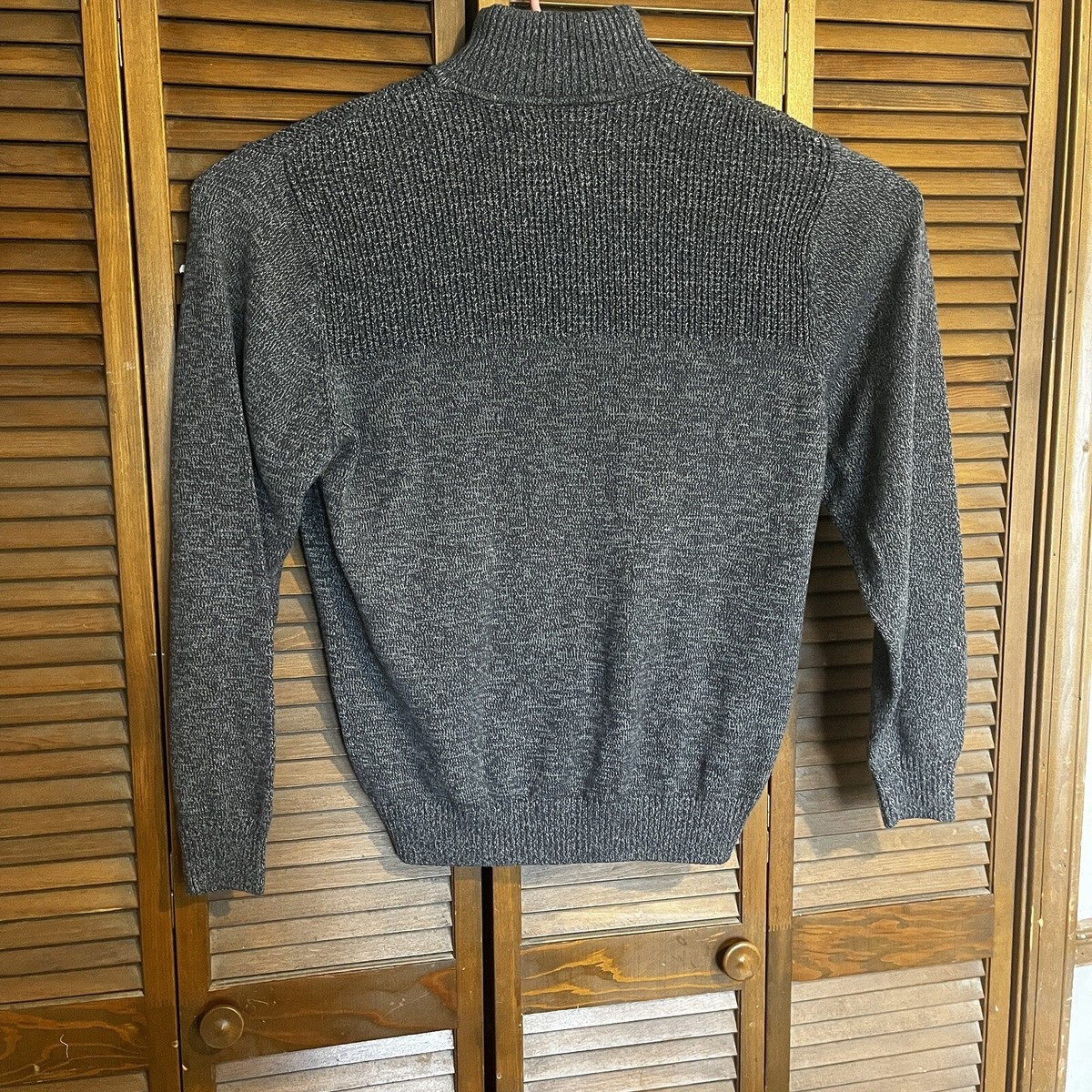 Coleman Men's Large Gray 1/4 Zip Knit Sweater Thermal Lined