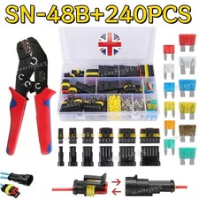 240Pcs 1-6 Pin Way Car Waterproof Male Female Electrical Wire Connector Plug Kit