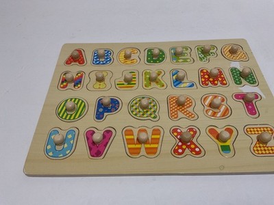 wood  n things wooden Alphabet puzzle  used. Childs Puzzle Learning