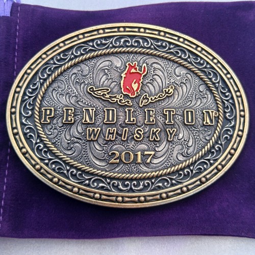 Pendleton Whisky “Let’er Buck” Belt Buckle 2017 Montana Silversmiths