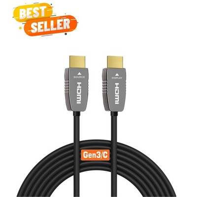 50ft 8K HDMI Fiber Optic Cable - CL2 Rated, eARC Compatibility for Home Theaters