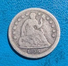 1856 P - USA SEATED LIBERTY SILVER HALF DIME - United States 5 cent coin