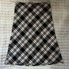 Vintage Necessary Objects Womens Small Skirt Midi Flared Plaid 1990s Goth Grunge