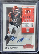 2018 Panini Contenders Rookie Ticket Malik Jefferson RC Auto #322 Bengals (jc)